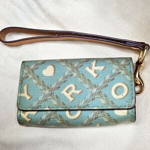 Dooney & Bourke Teal and Tan Patterned keyholder